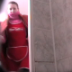 A woman is video-recorded taking a shit by a hidden camera mounted behind a floor toilet. You can tell that this is definitely Eastern-European by the look of bundled up woman entering the restroom.